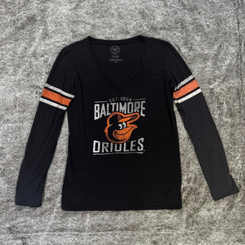 Forty Seven Brand Baltimore Orieoles Long Sleeve Shirt Sz Large